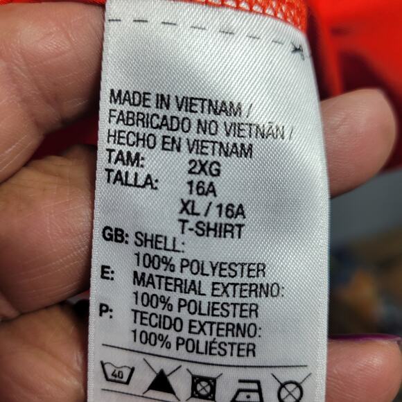 Adidas Men's Orange Climalite T Shirt Size XL 101225-1222 - Picture 6 of 6